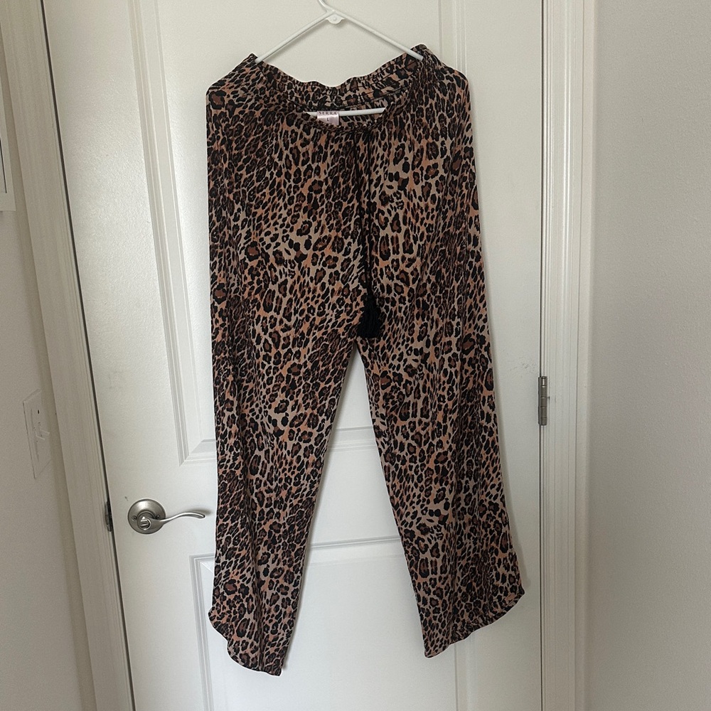 Serra Leopard Print Wide Leg Pants